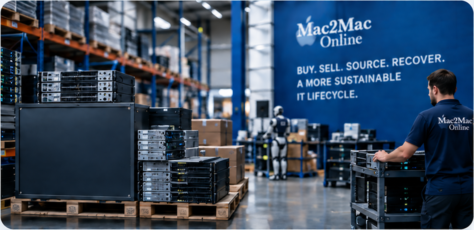 Mac2MacOnline warehouse team and android processing enterprise IT equipment